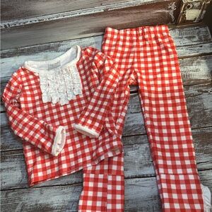 Sugar Bee Kids Red and White Checkered Set